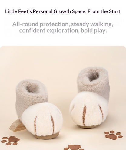 2025 new snowball big cat paw cotton boots women's winter wear fun and cute couple plush cotton slippers bag with men