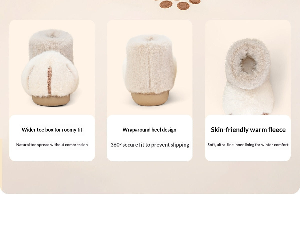 2025 new snowball big cat paw cotton boots women's winter wear fun and cute couple plush cotton slippers bag with men