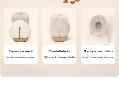 2025 new snowball big cat paw cotton boots women's winter wear fun and cute couple plush cotton slippers bag with men