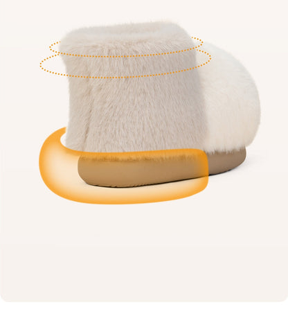 2025 new snowball big cat paw cotton boots women's winter wear fun and cute couple plush cotton slippers bag with men