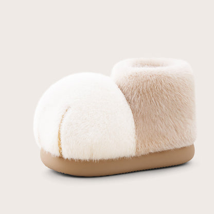 2025 new snowball big cat paw cotton boots women's winter wear fun and cute couple plush cotton slippers bag with men