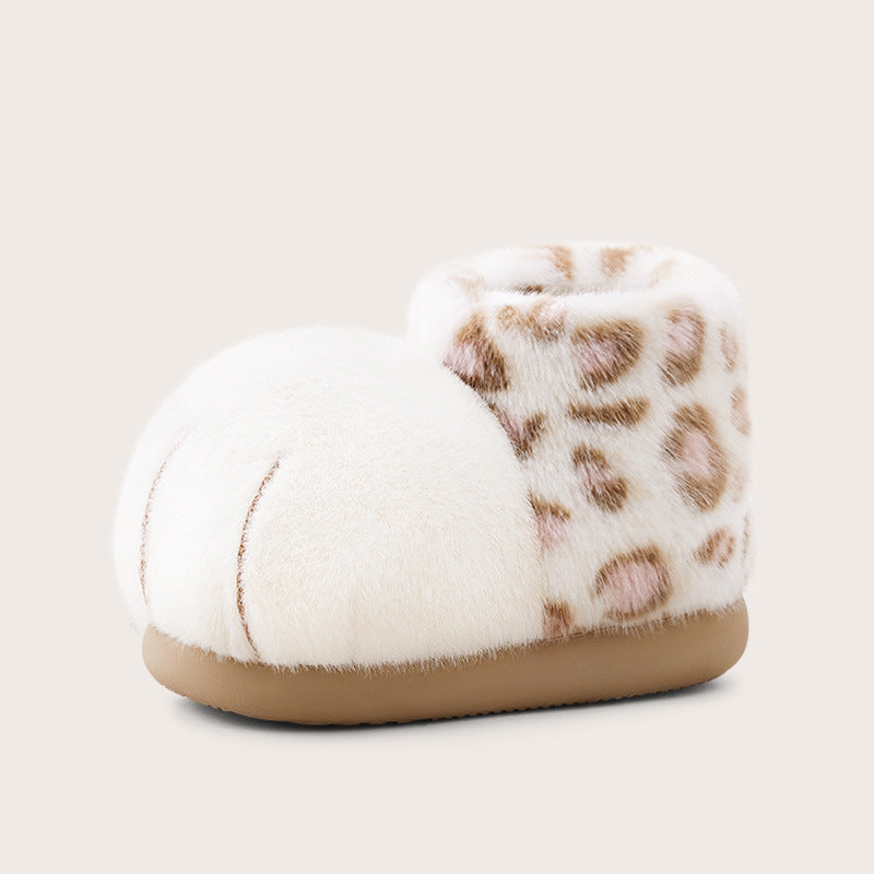2025 new snowball big cat paw cotton boots women's winter wear fun and cute couple plush cotton slippers bag with men
